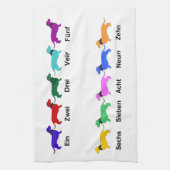 Compter Dachshunds Allemand Serviette de cuisine (Vertical)