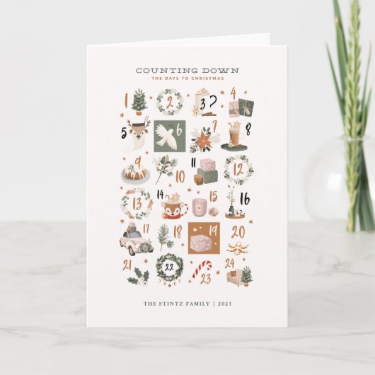 Compter les Jours Avant Noël Carte de l'Avent (Devant)