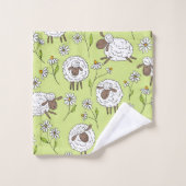 Compter les moutons sur le vert de rosée miel (Gant de toilette)
