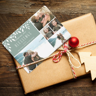 Compter nos bénédictions Carte de collage photo de