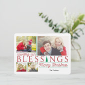 Compter nos Bénédictions Carte photo de Noël (Debout devant)