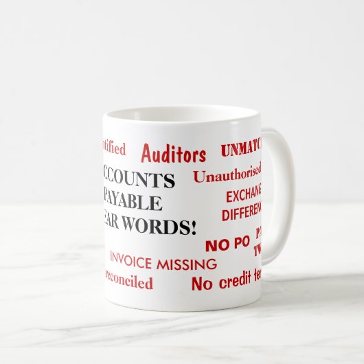Comptes Payables Lire Des Mots ! Joke Mug (Devant droit)