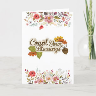 Comptez vos bénédictions Carte Thanksgiving
