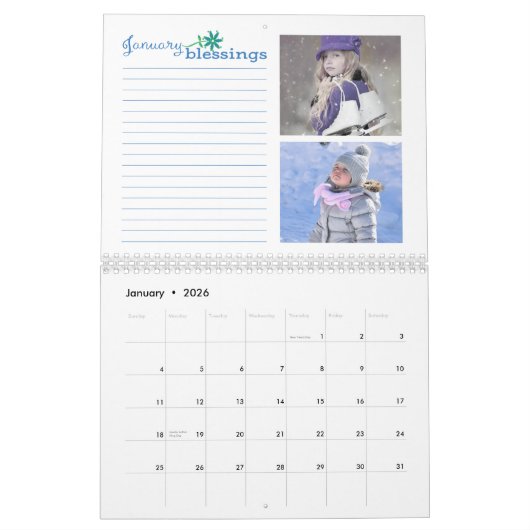 Comptez vos Bénédictions Journalisation Calendrier (Jan 2026)