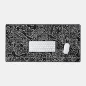 comptoir topographique noir et blanc mat xxl (Clavier et souris)