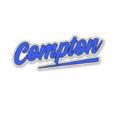 Compton California Blue Typografie Sticker (Voorkant)
