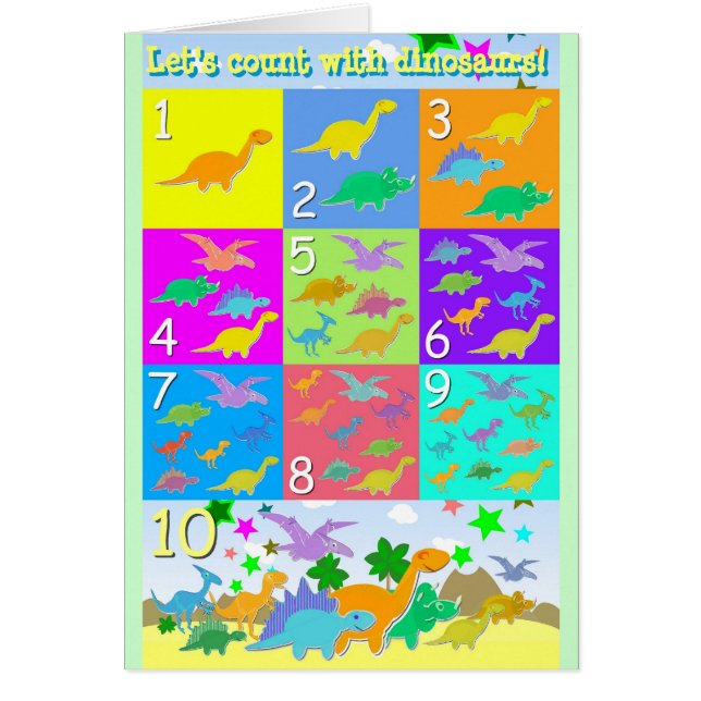 Comptons avec les numéros de dinosaures 1 - 10 (Devant)