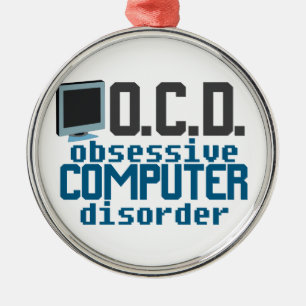 Computer Addicate Funny IT Guy Techie Kerstmis Metalen Ornament