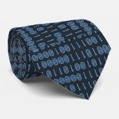 "Computer/Binaire Code - Blauw" Stropdas (Opgerold)