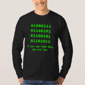 Computer Binaire Code Programmeur Software Enginee T-shirt (Voorkant)
