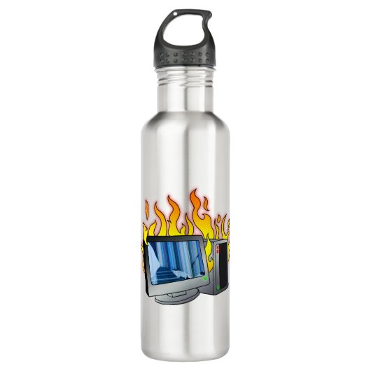 Computer brand waterfles (Voorkant)