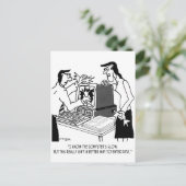 Computer Cartoon 1870 Briefkaart (Staand voorkant)