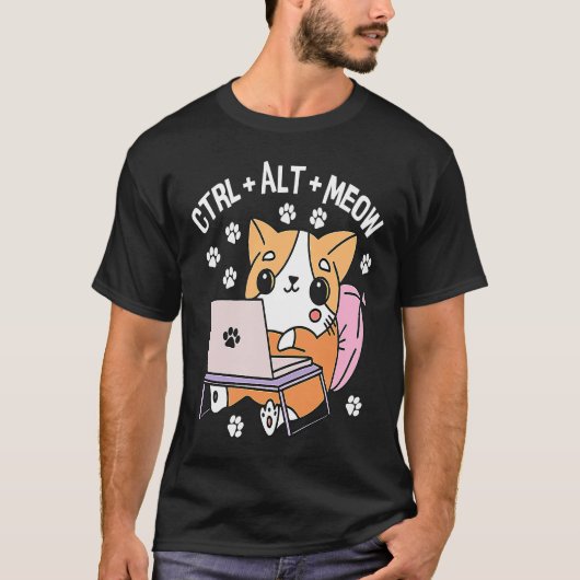 Computer Cat Programmer Hacker Kitten 1 T-shirt (Voorkant)