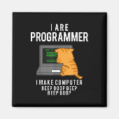 Computer Cat Programmeur Funny Coder Meme Magneet (Voorkant)