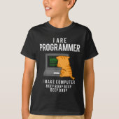 Computer Cat Programmeur Funny Coder Meme T-shirt (Voorkant)