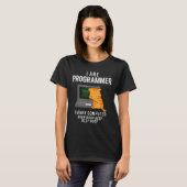 Computer Cat Programmeur Funny Coder Meme T-shirt (Voorkant volledig)
