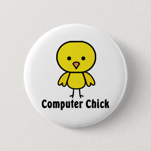 Computer Chick Ronde Button 5,7 Cm