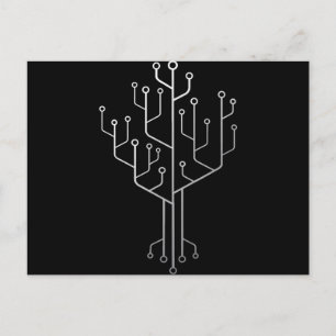 Computer Chip Tree Programmer Coder Engineer Tech Briefkaart