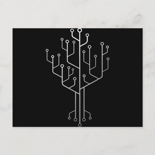 Computer Chip Tree Programmer Coder Engineer Tech Briefkaart (Voorkant)
