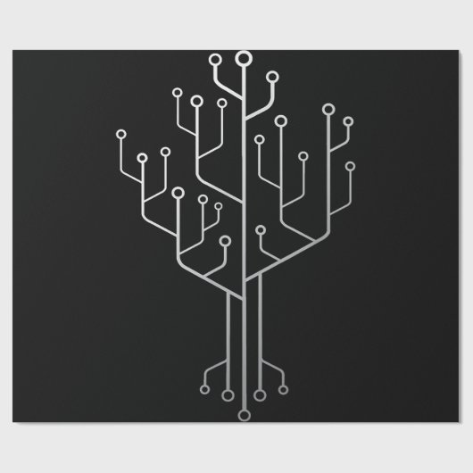 Computer Chip Tree Programmer Coder Engineer Tech Cadeaupapier (Vlak)