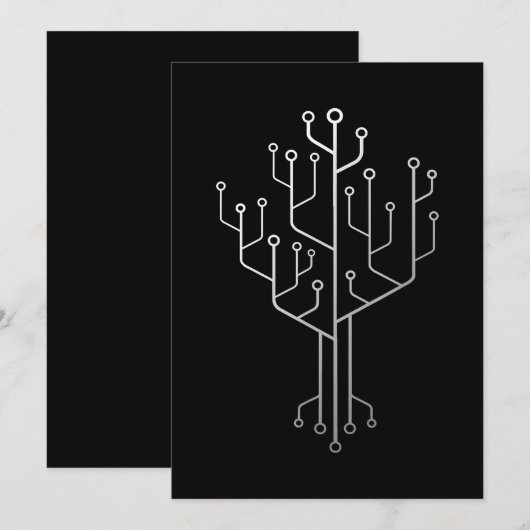 Computer Chip Tree Programmer Coder Engineer Tech Feestdagenkaart (Voorkant / Achterkant)