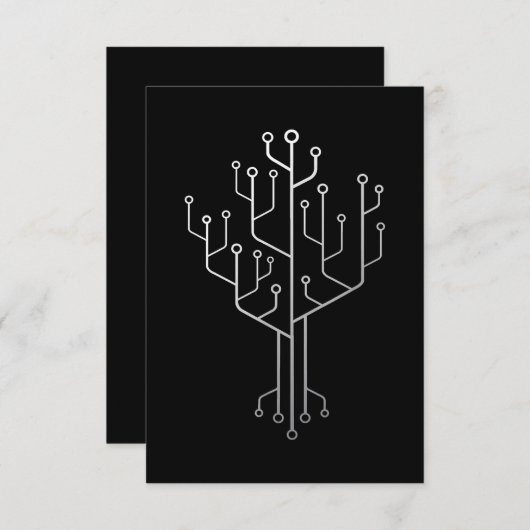 Computer Chip Tree Programmer Coder Engineer Tech Informatiekaartje (Voorkant / Achterkant)