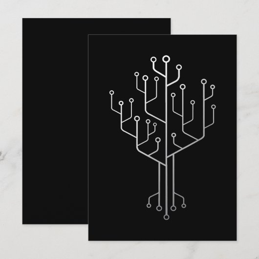 Computer Chip Tree Programmer Coder Engineer Tech Kaart (Voorkant / Achterkant)