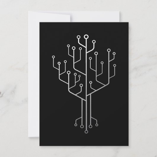 Computer Chip Tree Programmer Coder Engineer Tech Kaart (Voorkant)