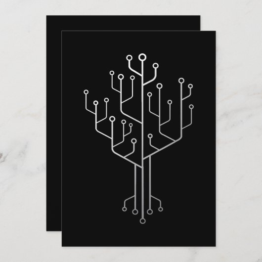 Computer Chip Tree Programmer Coder Engineer Tech Kaart (Voorkant / Achterkant)