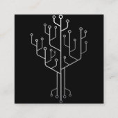 Computer Chip Tree Programmer Coder Engineer Tech Vierkante Visitekaartje (Voorkant)