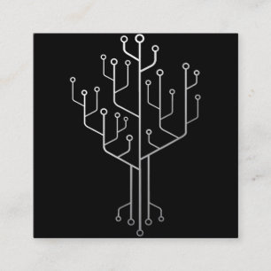 Computer Chip Tree Programmer Coder Engineer Tech Vierkante Visitekaartje