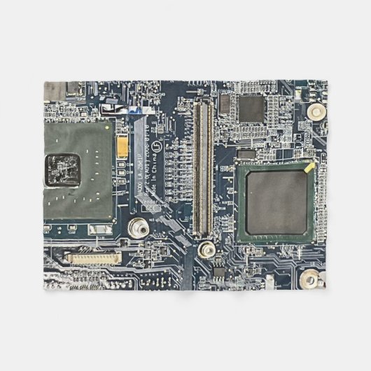 Computer Circuit Board Blanket Fleece Deken (Voorkant (Horizontaal))
