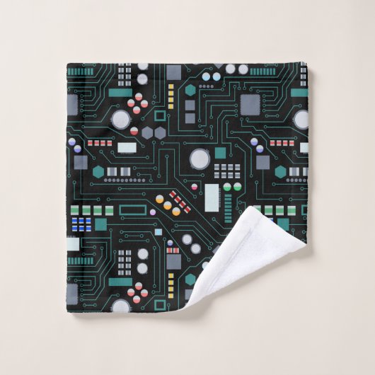 Computer Circuit Board Home Decor Bad Handdoek (Wasdoekje)