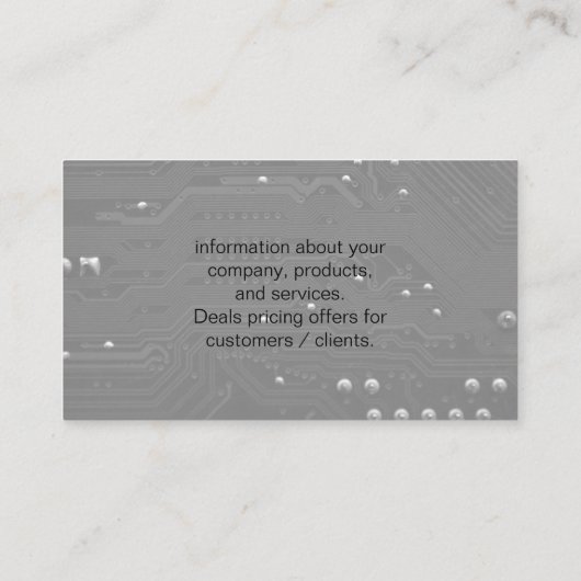Computer Circuit Board | Moderne technische Logo Visitekaartje (Achterkant)