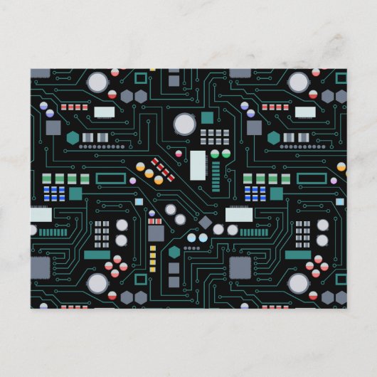 Computer Circuit Board Pattern  Feestdagenkaart (Voorkant)