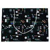 Computer Circuit Board Pattern Kantoor Decor Groot Cadeauzakje (Voorkant)