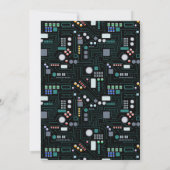 Computer Circuit Board Pattern Kantoor Decor Notitiekaartje (Achterkant)