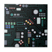 Computer Circuit Board Pattern Kantoor Decor Tegeltje (Voorkant)