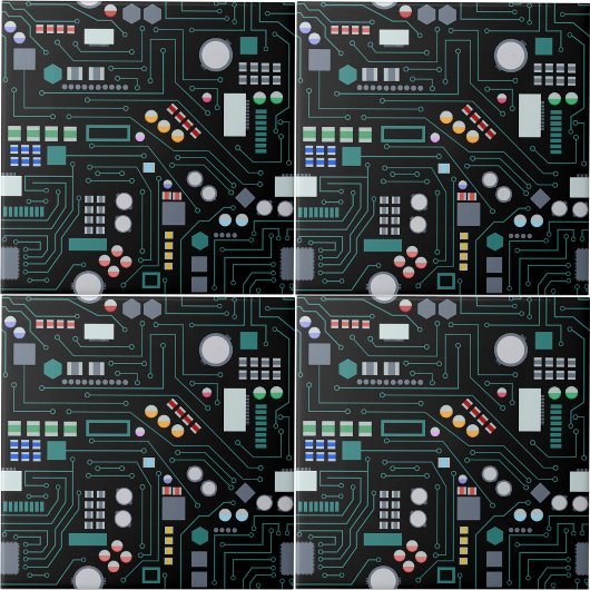Computer Circuit Board Pattern Kantoor Decor Tegeltje