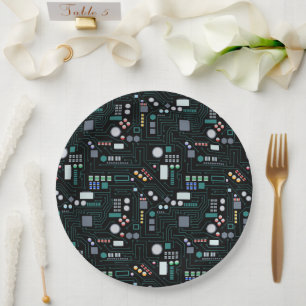Computer Circuit Board Pattern Papieren Bordje