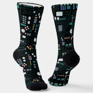 Computer Circuit Board Pattern Sokken