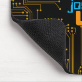 Computer Circut Nerd Black Gold Text Red Blue Muismat (Hoek)