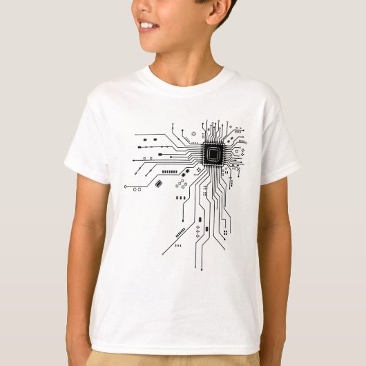 Computer CPU-chip PCB-circuit ontwerp tech cadeau T-shirt (Voorkant)
