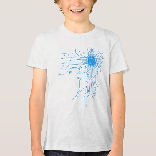 Computer CPU-chip PCB-circuit ontwerp Tech Cadeau Tri-Blend Shirt (Voorkant)