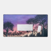 Computer desk keyboard matt with trees at sunset (Clavier et souris)