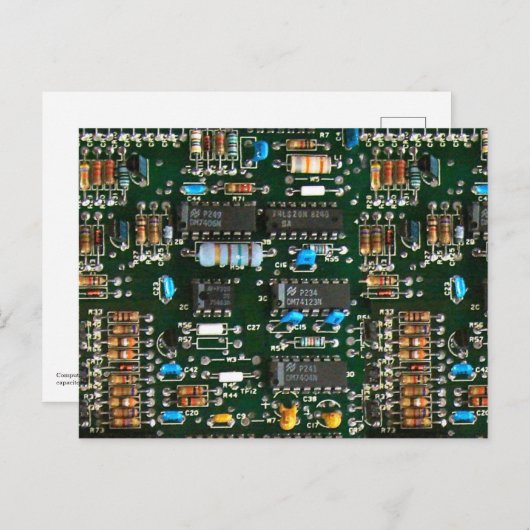 Computer Electronics Printen Circuit Board Afbeeld Briefkaart (Voorkant / Achterkant)
