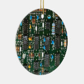 Computer Electronics Printen Circuit Board Afbeeld Keramisch Ornament (Rechts)