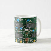 Computer Electronics Printen Circuit Board Afbeeld Koffiemok (Voorkant rechts)