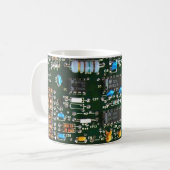 Computer Electronics Printen Circuit Board Afbeeld Koffiemok (Voorkant links)