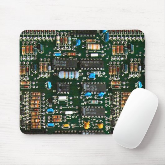 Computer Electronics Printen Circuit Board Afbeeld Muismat (Met muis)